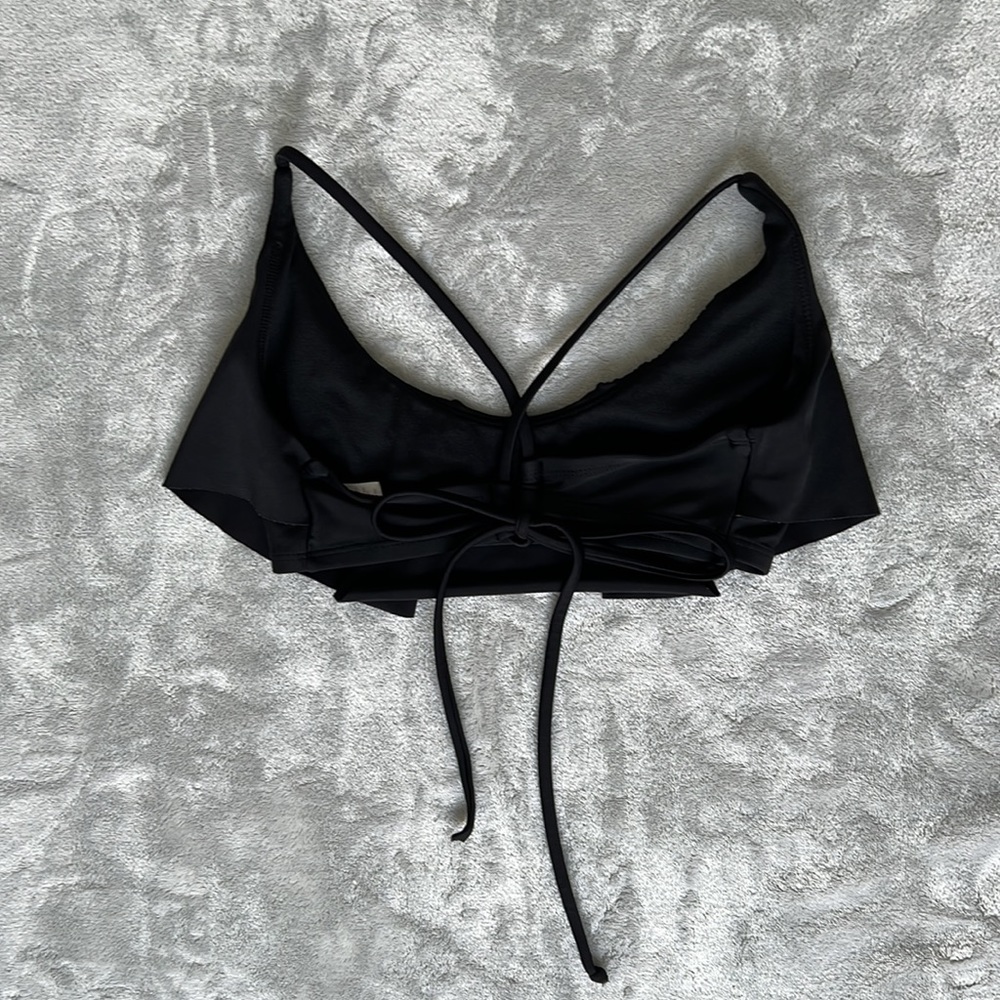 Black Ruffled Bikini Top - Picture 2 of 2